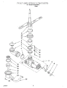 04 - Pump And Sprayarm parts for Roper Dishwasher RUD3006DB3 from AppliancePartsPros.com