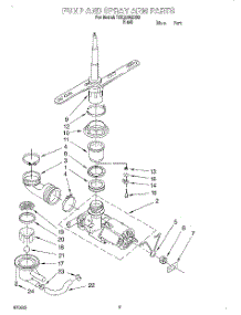 04 - Pump And Spray Arm parts for Roper Dishwasher RUD3000DB2 from AppliancePartsPros.com