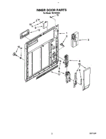 03 - Inner Door parts for Roper Dishwasher WU1000X4 from AppliancePartsPros.com
