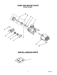 06 - Pump And Motor, Miscellaneous parts for Roper Dishwasher WU1000X4 from AppliancePartsPros.com
