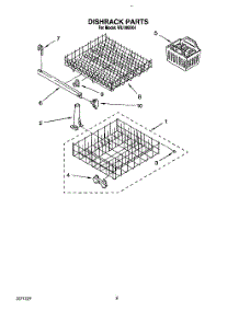 07 - Dishrack parts for Roper Dishwasher WU1000X4 from AppliancePartsPros.com