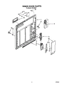 03 - Inner Door parts for Roper Dishwasher WU1000X7 from AppliancePartsPros.com