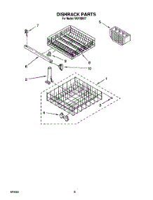 07 - Dishrack parts for Roper Dishwasher WU1000X7 from AppliancePartsPros.com