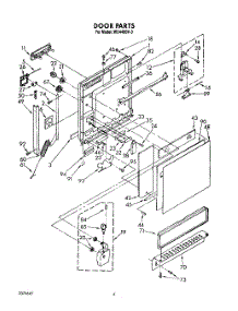 03 - Door parts for Roper Dishwasher WU4400V3 from AppliancePartsPros.com