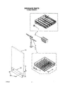04 - Dishrack parts for Roper Dishwasher WU4400V3 from AppliancePartsPros.com