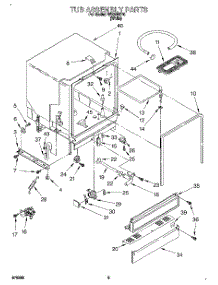 03 - Tub Assembly, Lit / Optional parts for Roper Dishwasher WU3056Y0 from AppliancePartsPros.com