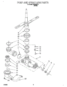 04 - Pump And Spray Arm parts for Roper Dishwasher WU3056Y0 from AppliancePartsPros.com