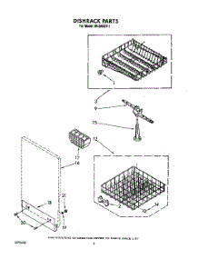 04 - Dishrack parts for Roper Dishwasher WU5650V1 from AppliancePartsPros.com