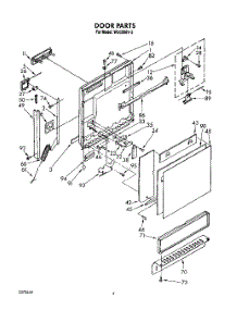 03 - Door parts for Roper Dishwasher WU3006V3 from AppliancePartsPros.com