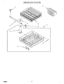 06 - Dishrack parts for Roper Dishwasher WU4300Y4 from AppliancePartsPros.com