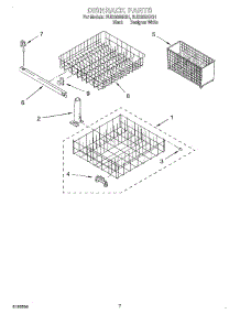 06 - Dishrack parts for Roper Dishwasher RUD3000HB1 from AppliancePartsPros.com