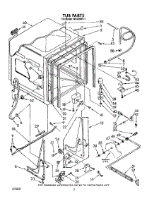 02 - Tub, Lit / Optional parts for Roper Dishwasher WU3006V1 from AppliancePartsPros.com