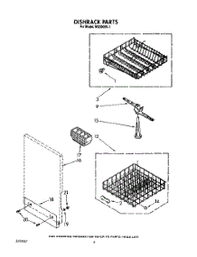 04 - Dishrack parts for Roper Dishwasher WU3006V1 from AppliancePartsPros.com
