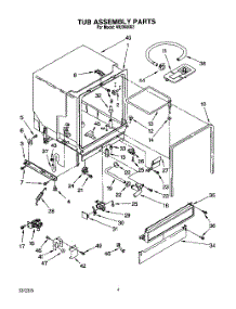 04 - Tub, Lit / Optional parts for Roper Dishwasher WU3000X3 from AppliancePartsPros.com