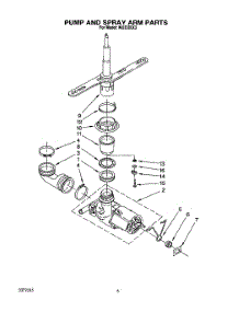 05 - Pump And Sprayarm parts for Roper Dishwasher WU3000X3 from AppliancePartsPros.com
