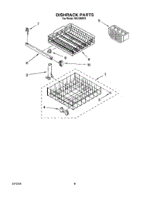 07 - Dishrack parts for Roper Dishwasher WU3000X3 from AppliancePartsPros.com