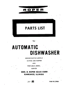 Front Cover parts for Roper Dishwasher 8579900 from AppliancePartsPros.com