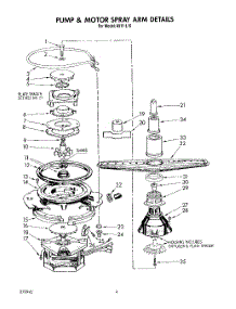 03 - Pump And Motor Spray Arm Detail parts for Roper Dishwasher 8517L10 from AppliancePartsPros.com