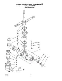 04 - Pump And Spray Arm parts for Roper Dishwasher RUD3000DB0 from AppliancePartsPros.com