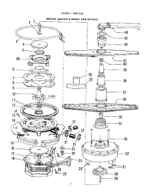 05 - Motor, Heater And Spray Arm parts for Roper Dishwasher 8597L00 from AppliancePartsPros.com
