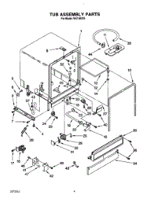 04 - Tub Assembly, Lit / Optional parts for Roper Dishwasher WU1000X5 from AppliancePartsPros.com