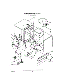 04 - Tub Assembly, Lit / Optional parts for Roper Dishwasher WU3000X2 from AppliancePartsPros.com