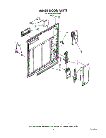 03 - Inner Door parts for Roper Dishwasher WU4300Y0 from AppliancePartsPros.com