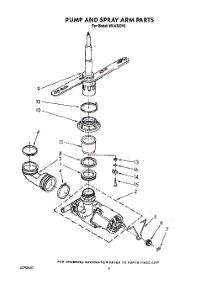 05 - Pump And Spray Arm parts for Roper Dishwasher WU4300Y0 from AppliancePartsPros.com