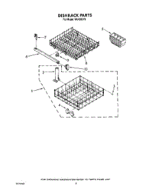 07 - Dishrack parts for Roper Dishwasher WU4300Y0 from AppliancePartsPros.com