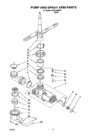 04 - Pump And Spray Arm parts for Roper Dishwasher RUD1000DB1 from AppliancePartsPros.com