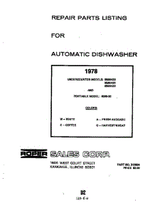Front Cover parts for Roper Dishwasher 8566H30 from AppliancePartsPros.com