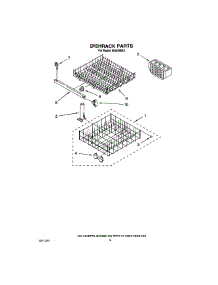 07 - Dishrack parts for Roper Dishwasher WU3000X2 from AppliancePartsPros.com