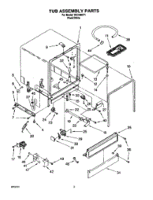 03 - Tub Assembly, Lit / Optional parts for Roper Dishwasher WU1000Y1 from AppliancePartsPros.com