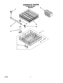 06 - Dishrack parts for Roper Dishwasher WU1000Y1 from AppliancePartsPros.com