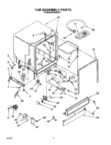 04 - Tub Assembly, Lit / Optional parts for Roper Dishwasher WU3000X5 from AppliancePartsPros.com