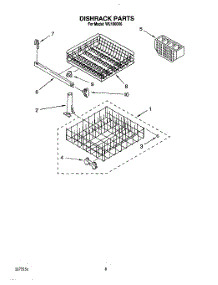 07 - Dishrack parts for Roper Dishwasher WU1000X6 from AppliancePartsPros.com