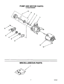 06 - Pump And Motor, Miscellaneous parts for Roper Dishwasher WU3000X5 from AppliancePartsPros.com