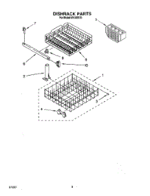 07 - Dishrack parts for Roper Dishwasher WU3000X5 from AppliancePartsPros.com