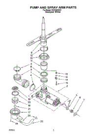 04 - Pump And Spray Arm parts for Roper Dishwasher RUD3000DQ1 from AppliancePartsPros.com
