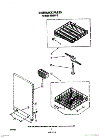 04 - Dishrack parts for Roper Dishwasher WU5650V0 from AppliancePartsPros.com