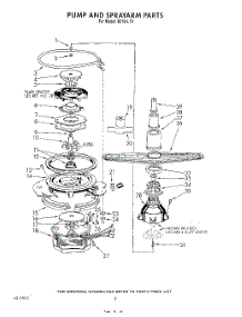 05 - Pump And Spray Arm parts for Roper Dishwasher 8519L10 from AppliancePartsPros.com