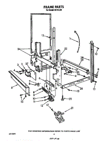 Frame parts for Roper Dishwasher 8519L00 from AppliancePartsPros.com