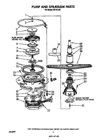 Pump And Spray Arm parts for Roper Dishwasher 8519L00 from AppliancePartsPros.com