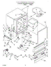 03 - Tub Assembly parts for Roper Dishwasher RUD5750HB0 from AppliancePartsPros.com