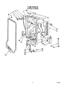 03 - Tub parts for Roper Dishwasher WU1800XX0 from AppliancePartsPros.com