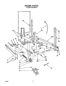 04 - Frame, Lit / Optional parts for Roper Dishwasher WU1800XX0 from AppliancePartsPros.com