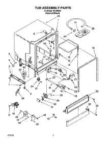 03 - Tub Assembly, Lit / Optional parts for Roper Dishwasher WU4500B1 from AppliancePartsPros.com