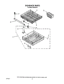 07 - Dishrack parts for Roper Dishwasher WU4500Y0 from AppliancePartsPros.com