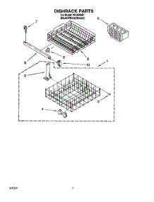 06 - Dishrack parts for Roper Dishwasher WU4300B1 from AppliancePartsPros.com