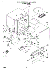 03 - Tub Assembly, Lit / Optional parts for Roper Dishwasher WU3056Y1 from AppliancePartsPros.com